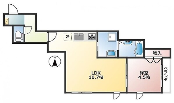 マンション国母の物件間取画像